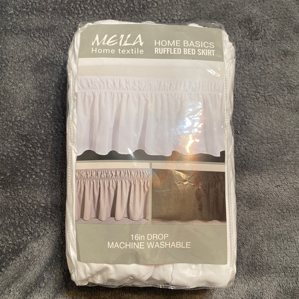 King Cal King Queen Bed Skirt White